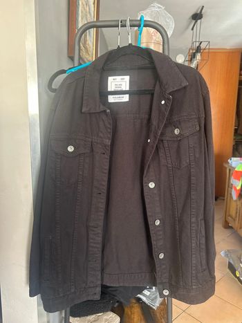 Veste en jean noir Pull and Bear