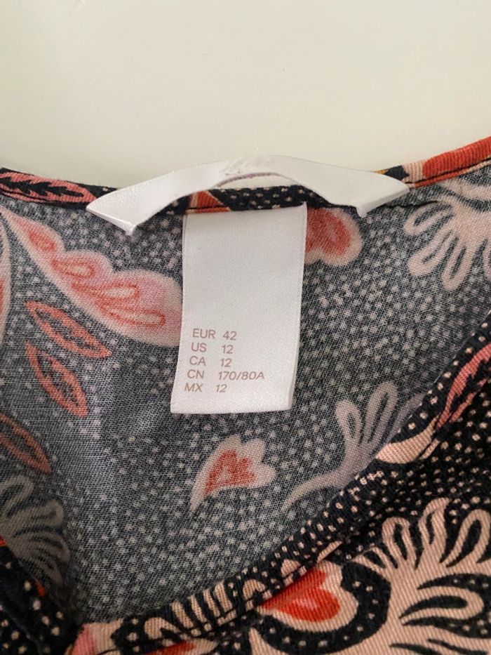 Combishort fleurie noir / orangé H&M Taille 42 - photo numéro 3