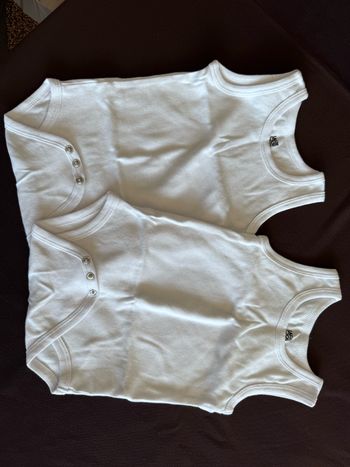 Lot 2 débardeurs body 36 mois blanc