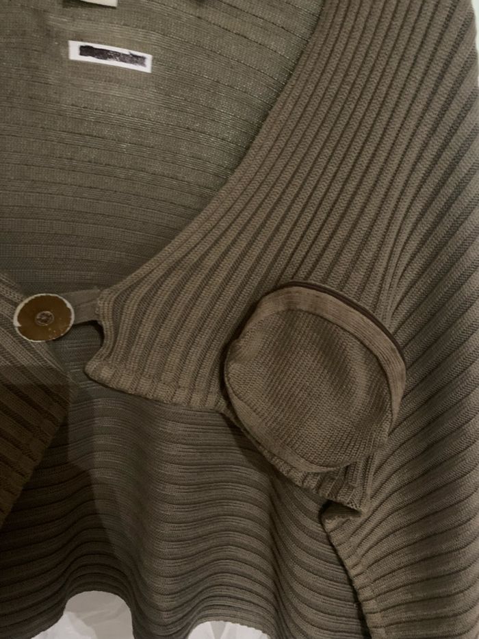 Cardigan grosse maille original La fée maraboutée taille XL kaki très bon état - photo numéro 6