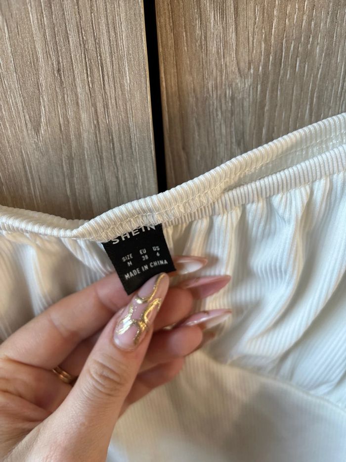 Blouse crop top manches longues blanche Shein - photo numéro 4