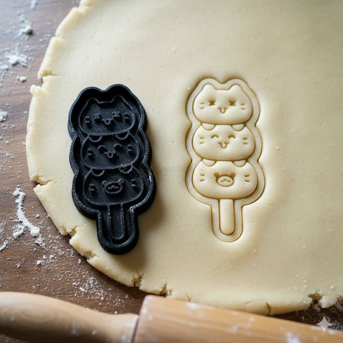 Emporte-pièce Chat Dango Kawaii - Découpoir Pâtisserie Créative 8 cm