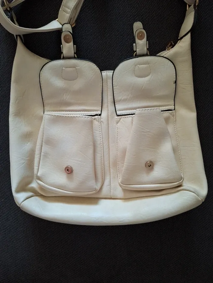 Sac à main beige multipoches - photo numéro 2