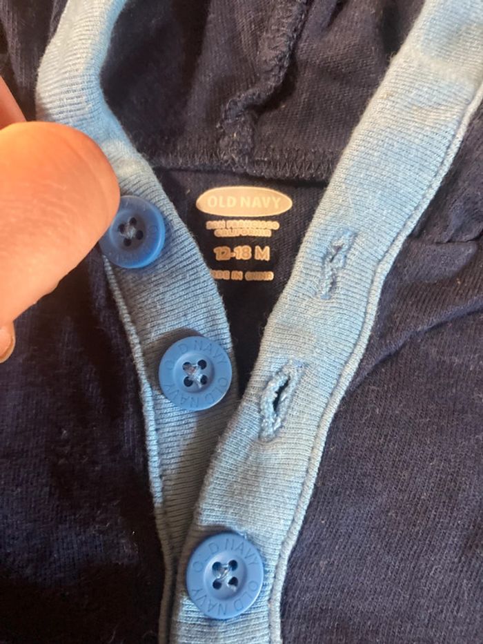 Sweat à capuche bleu marine Old Navy – 12/18 mois - photo numéro 2