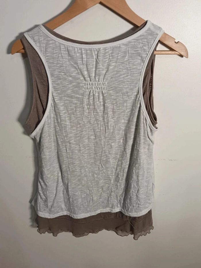 C10 débardeur blanc/taupe KWoman 3XL - photo numéro 2