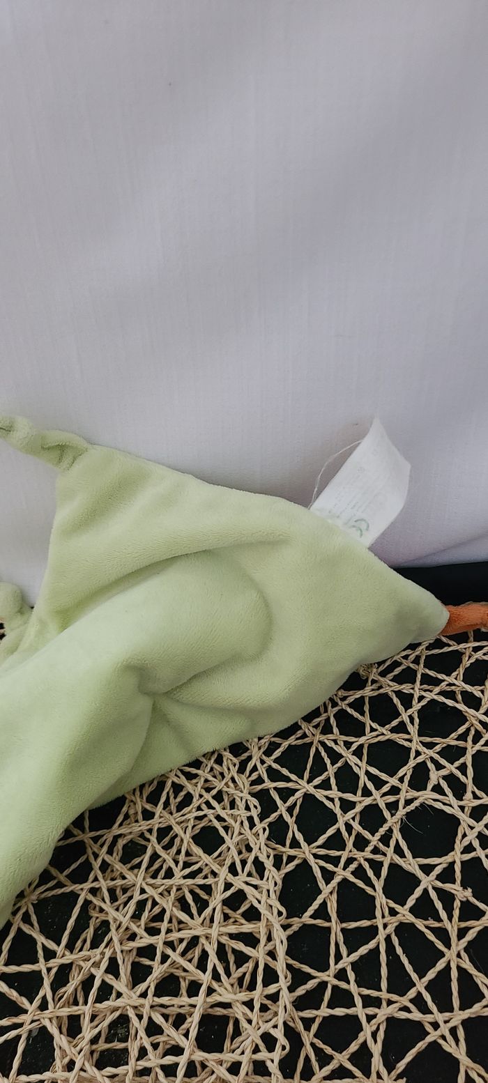 Doudou plat ouistiti singe KIMBALOO vert orange marron - photo numéro 4