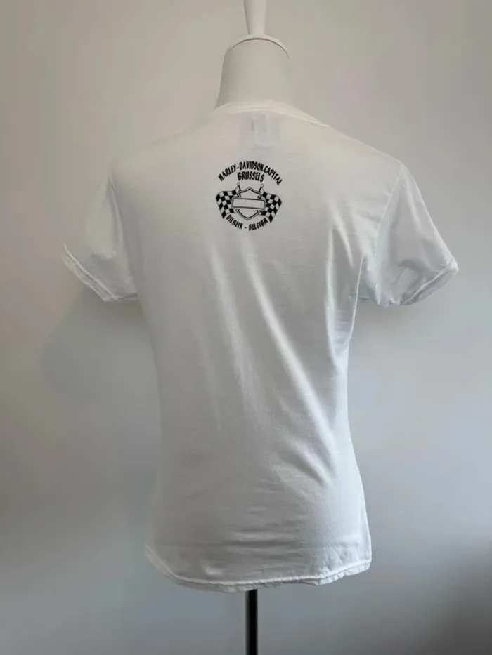 T-shirt Harley Davidson femme blanc taille M super état - photo numéro 4