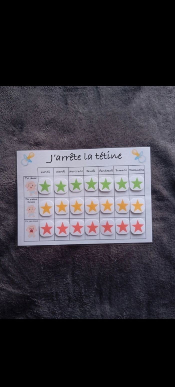 Fiche plastifiée j'arrête là tétine - photo numéro 2