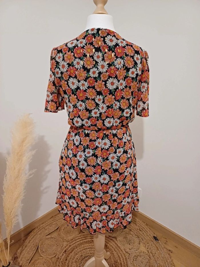 Robe cache-coeur Fleurie Flamant Rose taille M 38 - photo numéro 8