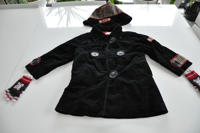 Ensemble beau Manteau avec chapeau assorti et gants C414 Catimini 4 ans - photo numéro 6