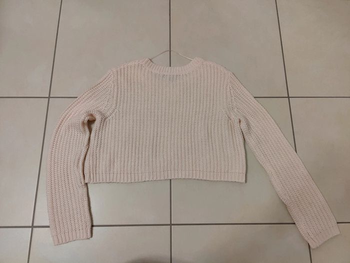 Pull rose pâle crop top - photo numéro 2
