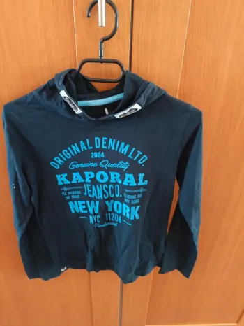 Tee shirt ML à capuche garçon