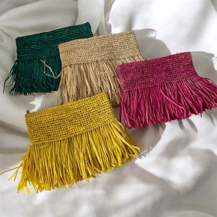 Pochette en raffia/paille - photo numéro 4