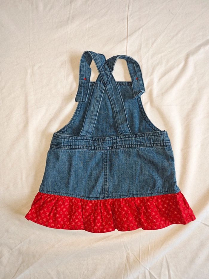Jolie robe en jean et tissu 3 mois Sucre d'orge - photo numéro 2