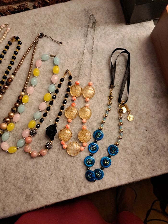Lot de colliers multicolore artisanale - photo numéro 2