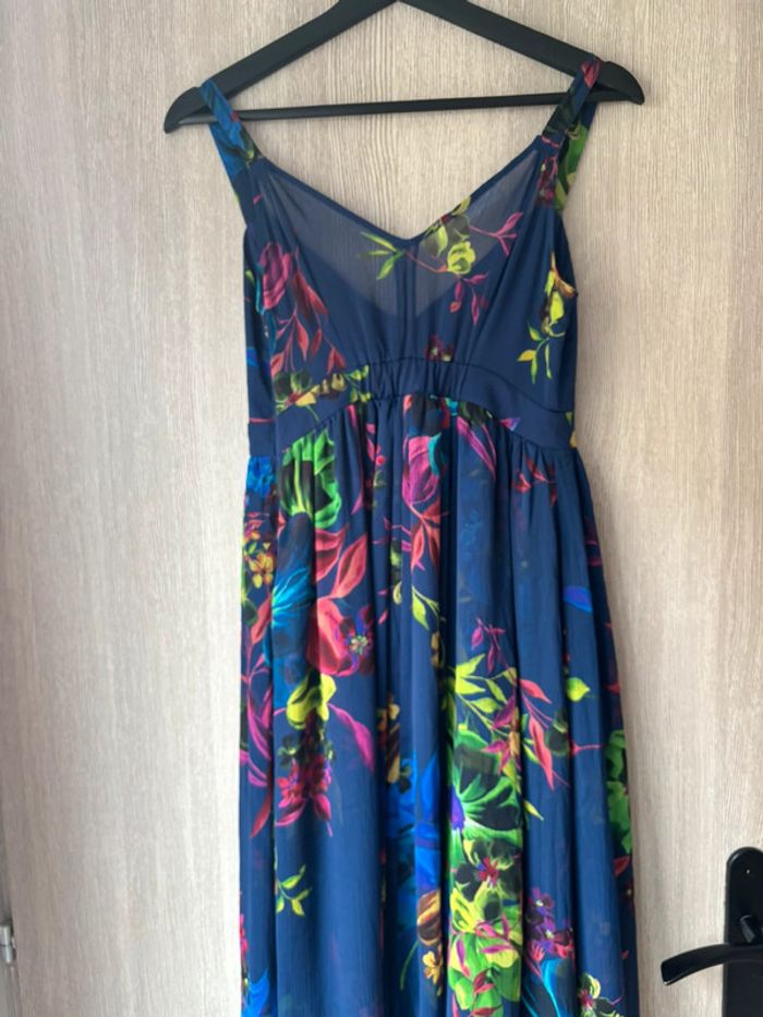 Sublime robe  longue originale bleu électrique - Promod - T36 - photo numéro 8
