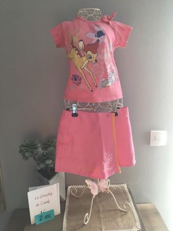 Ensemble été fille 24 mois jupe et t-shirt bambi Disney 