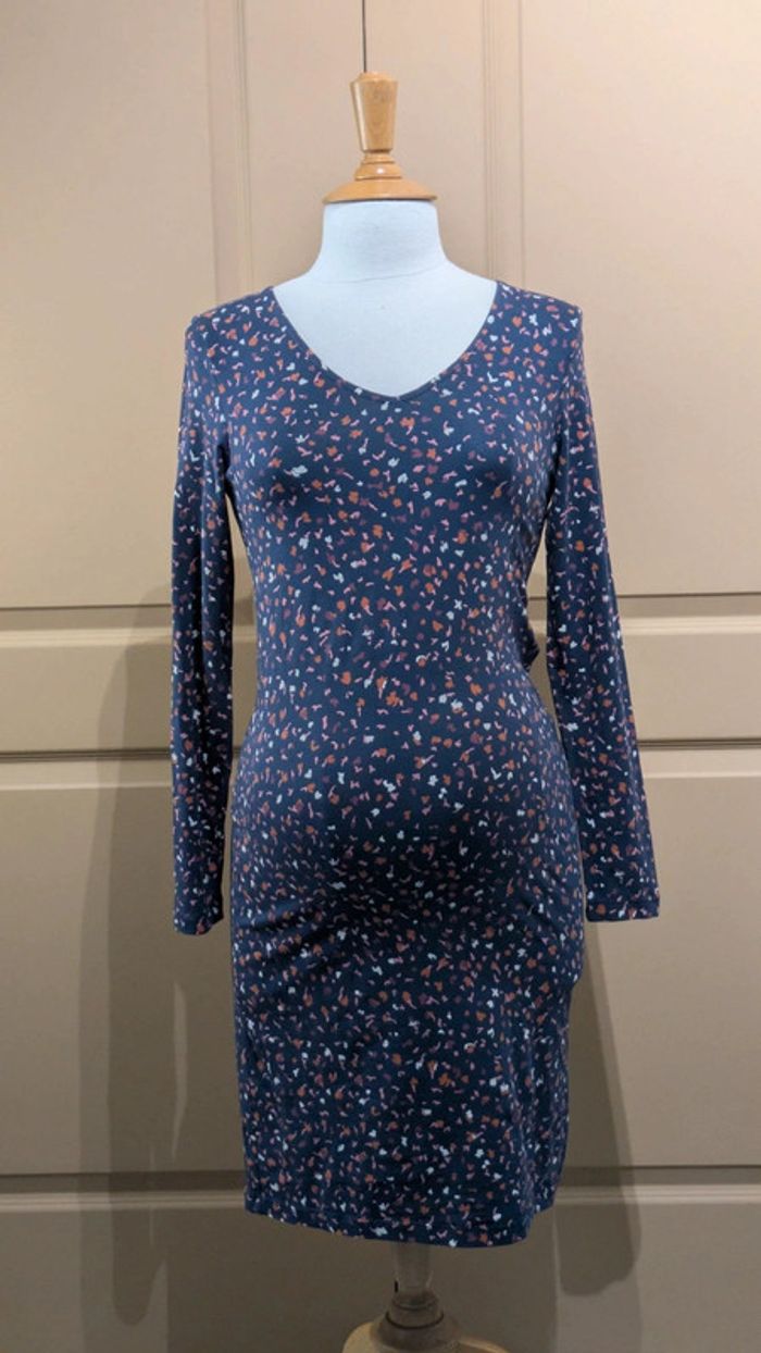 "Robe maternité Mamalicious - S (36) - Imprimé bleu - Classique & Confortable"
