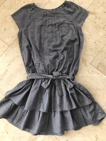Robe unie gris souris enfant fille 10 Ans