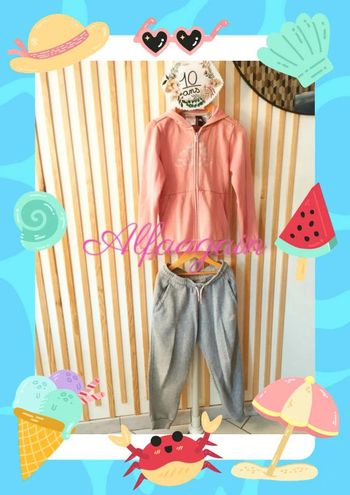 Survêtement adidas 9/10ans gris rose