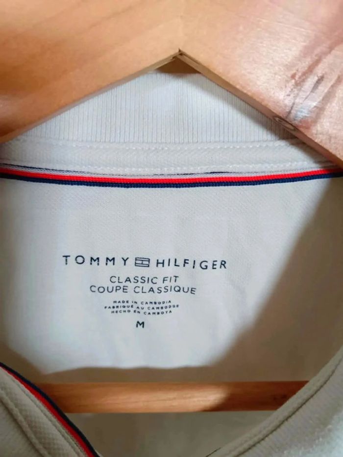 C14 polo blanc Tommy Hilfiger M - photo numéro 3