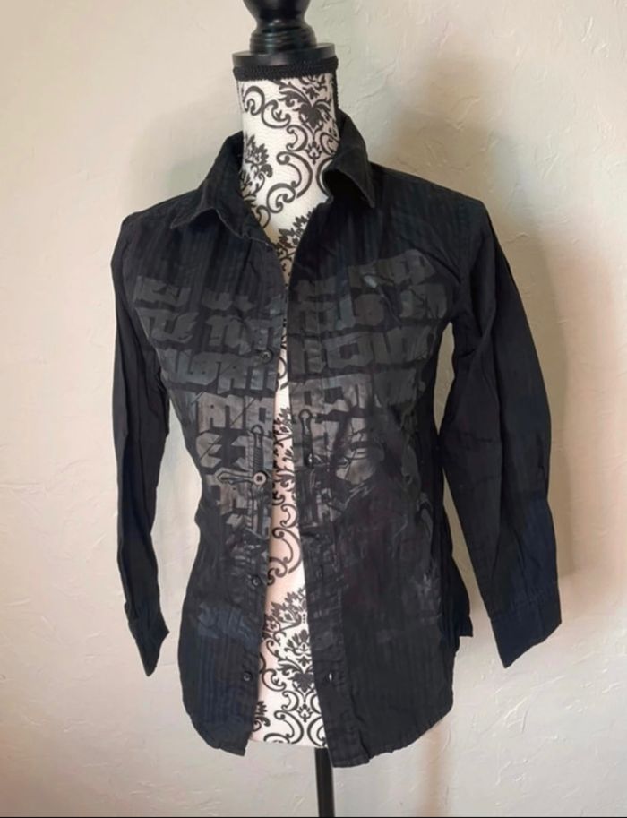 Chemise noire manches longues taille 12 ans coolcat