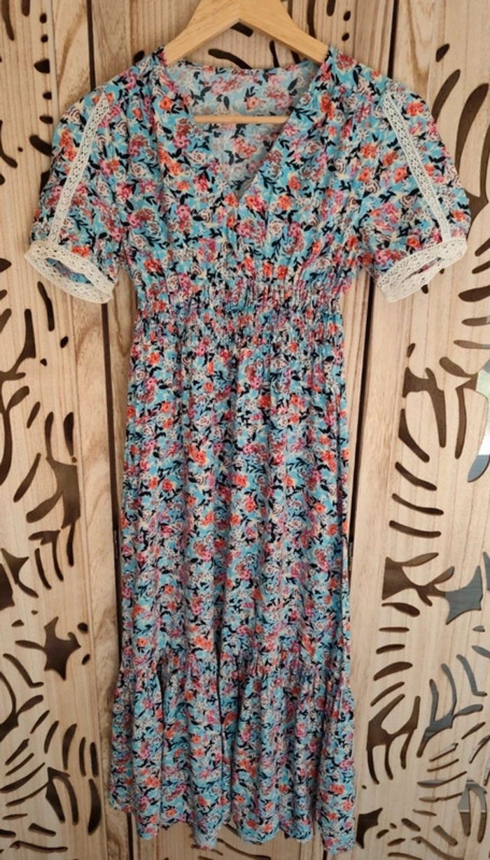 Robe mi longue imprimée fleurie - photo numéro 6