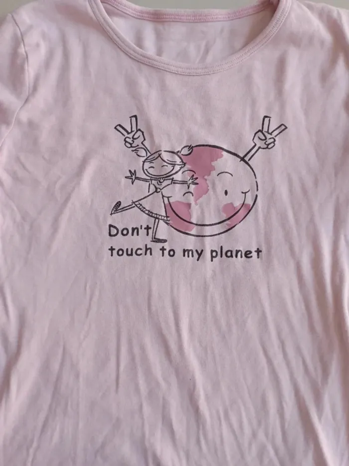 T-shirt manches longues don't touch to my planet 14 ans - photo numéro 4