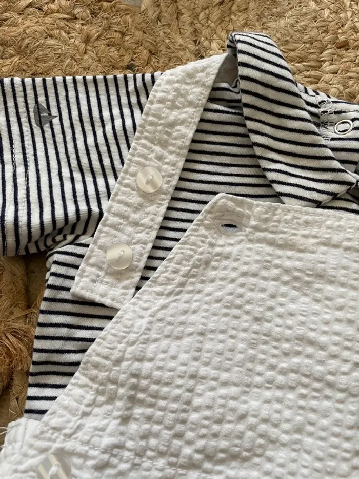 Ensemble salopette short + t-shirt manches courtes 6 mois - photo numéro 3
