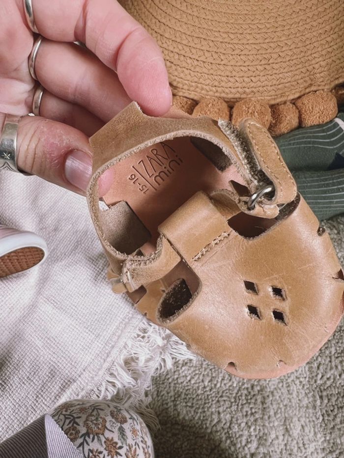 Petite sandale bébé zara marron - photo numéro 3