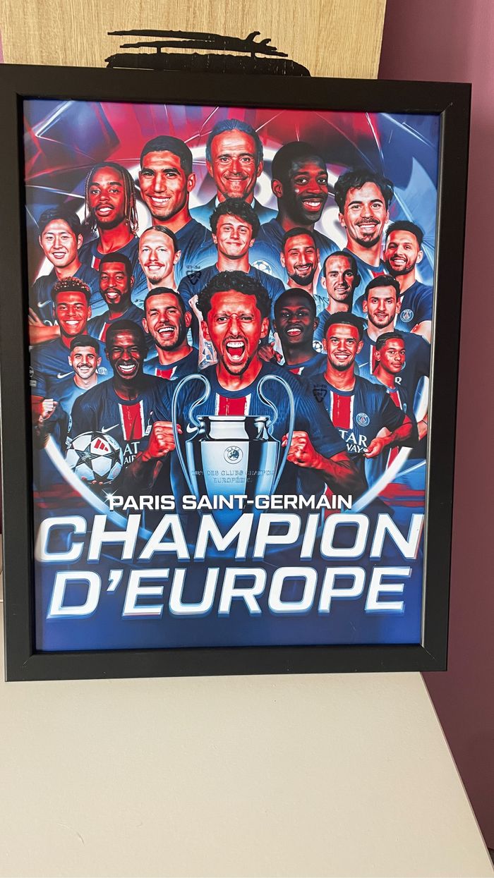 Cadre déco psg champion d’Europe - photo numéro 3