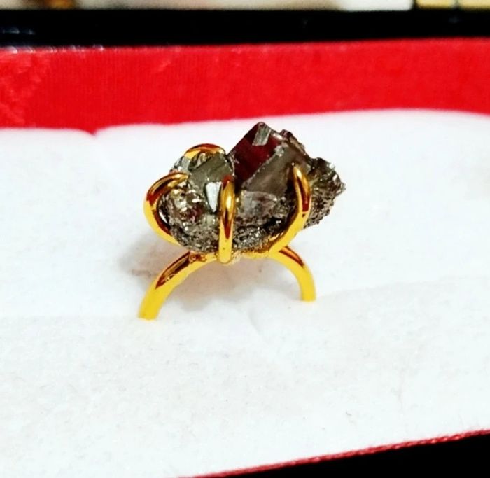 Magnifique 🎀 bague Unique en Pyrite Naturelle - photo numéro 2