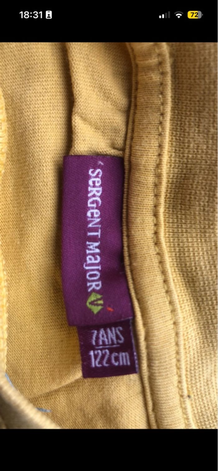 T-shirt manches longues Sergent-major garçon 7ans garçon jaune noir - photo numéro 3