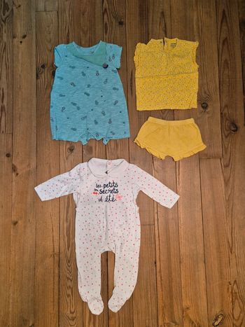 Lot de 3 pyjamas d ete pour bébé fille