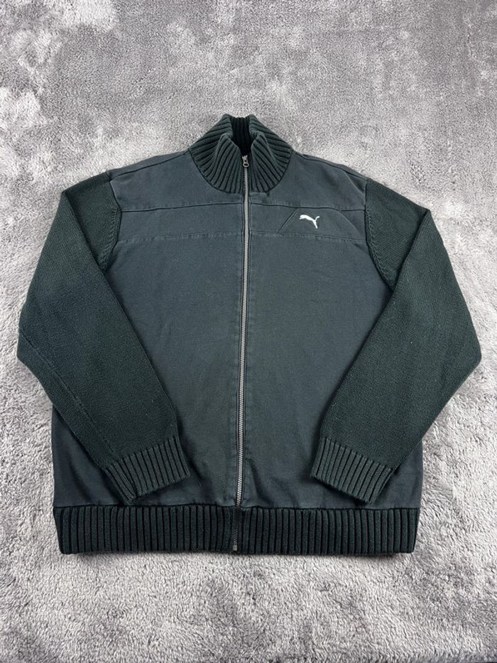 Veste Puma Noire Coton Logo Brodé Taille XXL