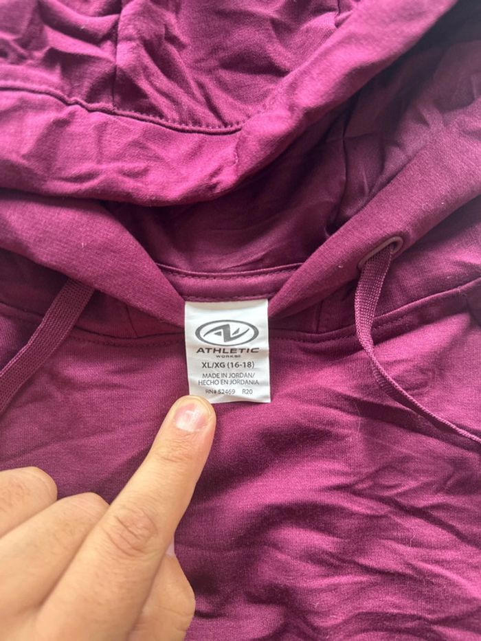Sweat à capuche bordeaux Athletic Works – Taille XL (16-18) femme - photo numéro 5