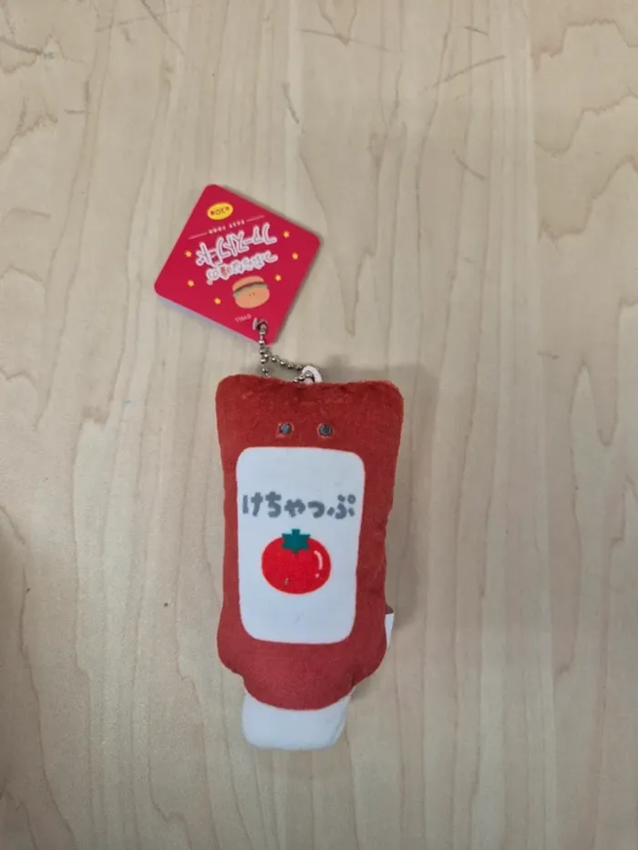 Porte-clés peluche Tsuburana Hitomi "Fast Food" : Ketchup