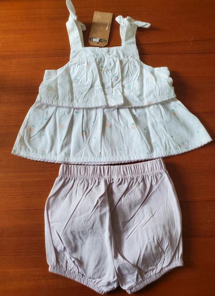 Ensemble débardeur et short 12mois - photo numéro 2