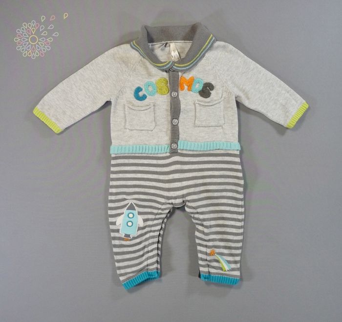 Ensemble combinaisons tricot 1 mois garçons - photo numéro 2