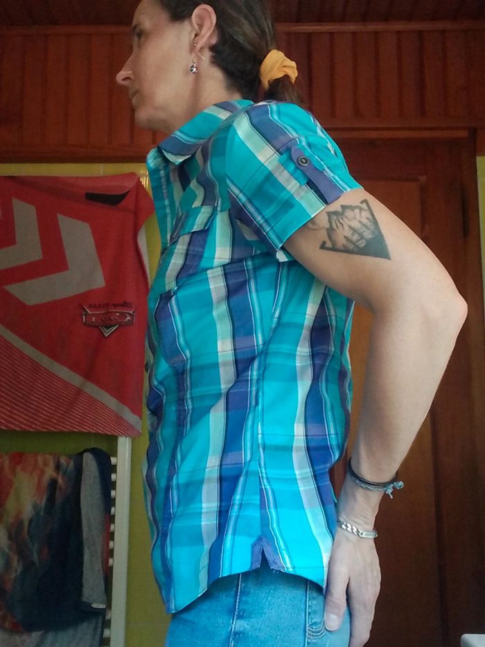 Chemisier femme à carreaux Bleu Quechua - photo numéro 4