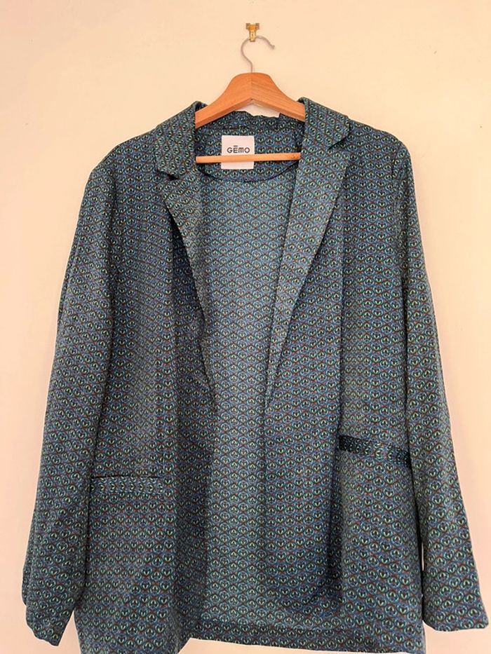 Veste motifs bleu/vert Gemo Taille 44