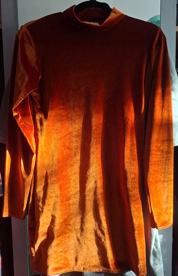 Robe en velours cuivré orange