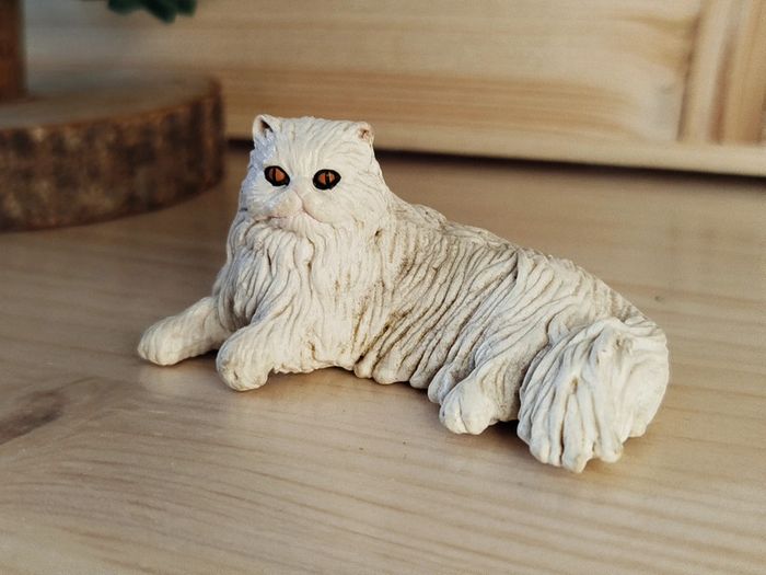 Schleich 1997 Chat a poils longs blancs Figurine Animal domestique