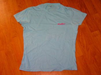 Tee shirt LEVIS bleu turquoise marque en rose taille M TBE