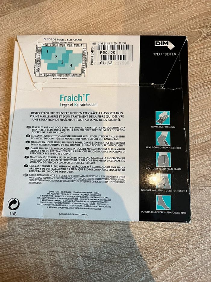 Collant DIM taille 2 voir guide de taille en photo - photo numéro 2