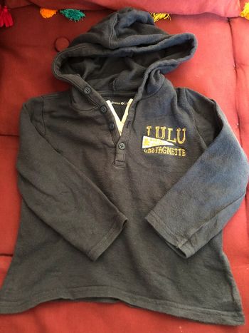 Pull fin à capuche Lulu Castagnette 24 mois