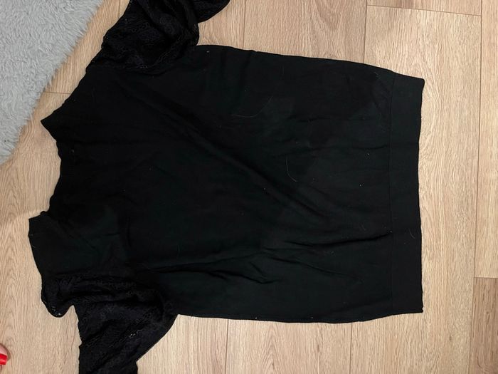 Pull noir manches longues en dentelle naf naf taille XL - photo numéro 3