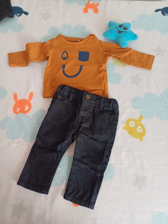 Ensemble jean et t-shirt 3 mois jbc