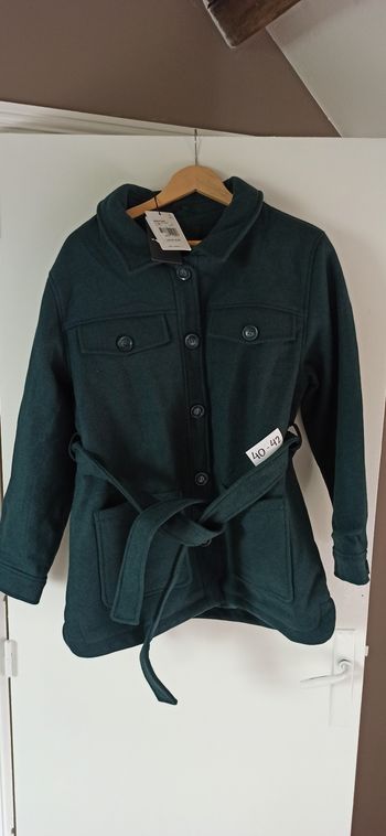 Manteau laine mise au green neuf 40 - 42 vert