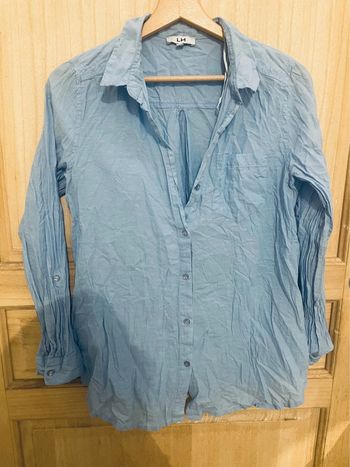 Chemise simple uni bleu clair manches longues taille 38